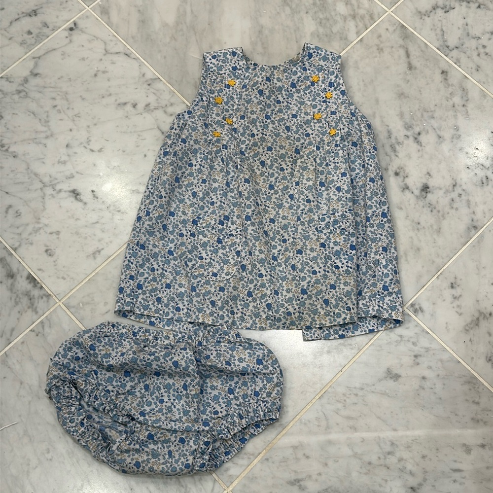 CPC blue floral set sleeveless outfit 18-24m girls